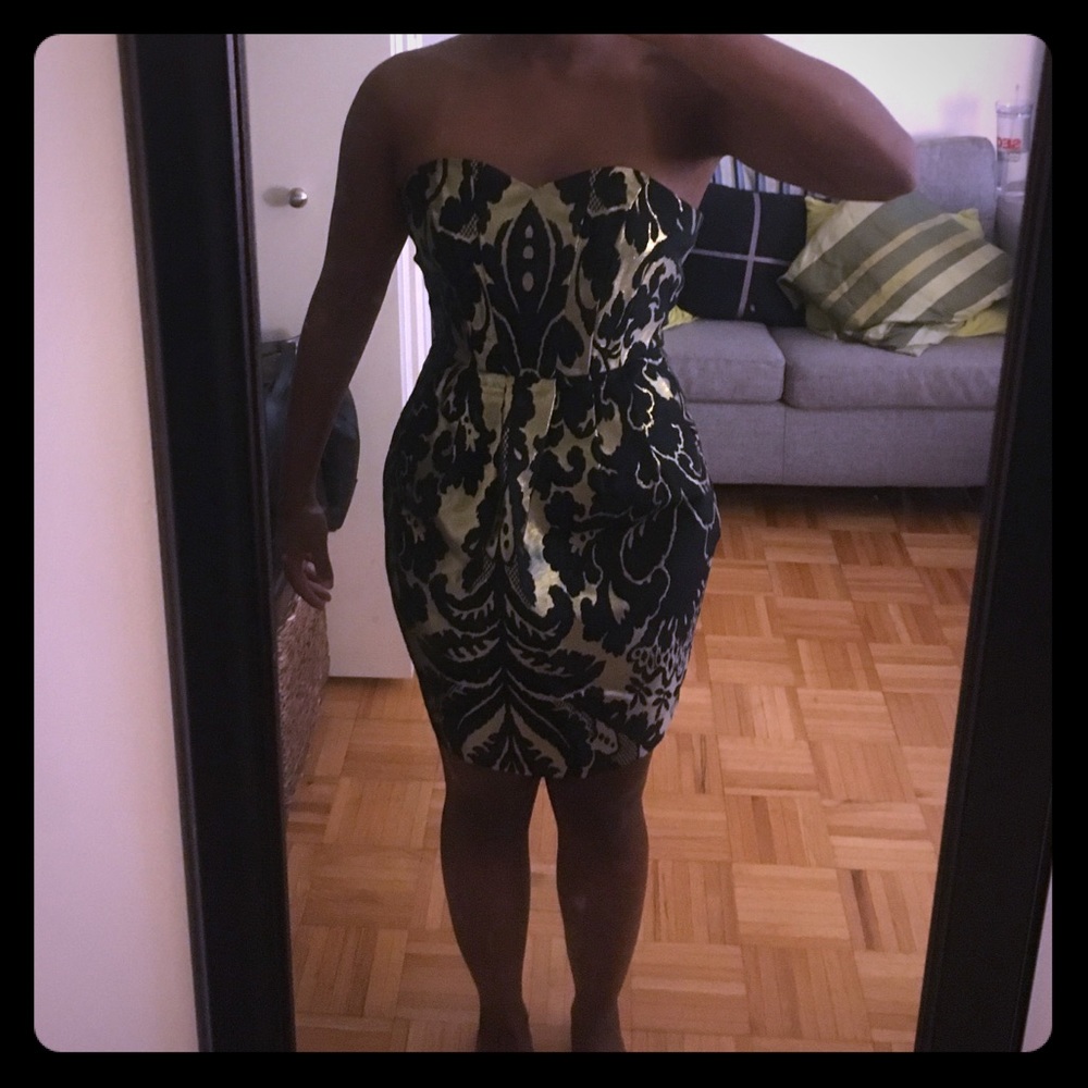 Gold and Black dress in size 2